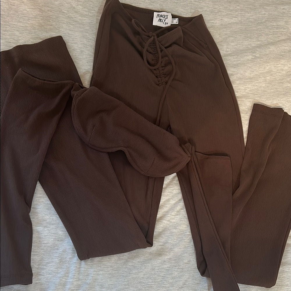 Princess Polly Brown Women's Pant and Top Set